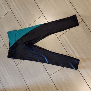 Zyia leggings size 6-8.  Black and teal.  Brand new without tags.
